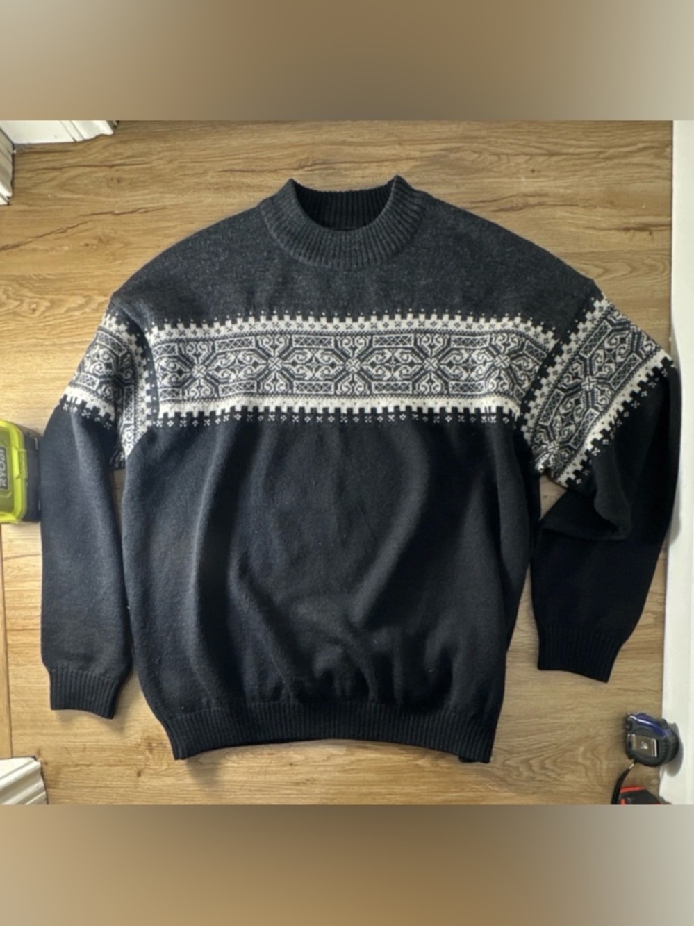 Bogner - 100% Wool Knit Pullover Sweater - Fair Isle - Oversized SZ L